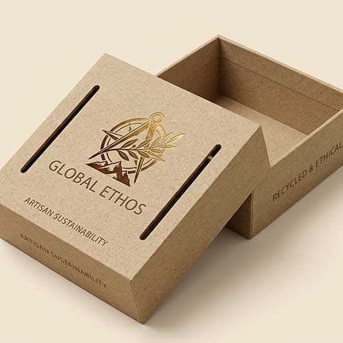Brown Handmade Soap Printed Boxes