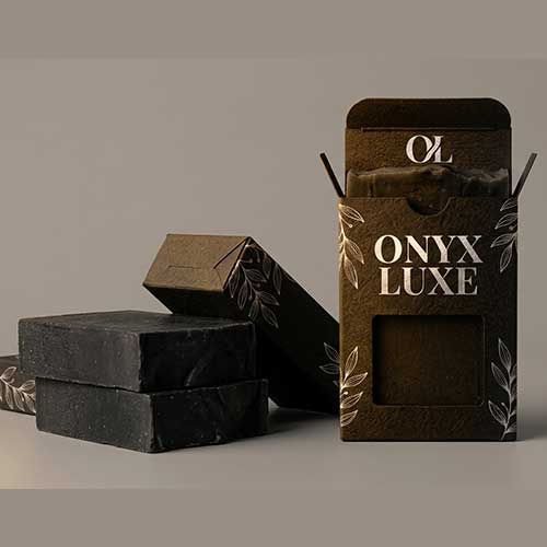 Custom Black Soap Boxes with Window